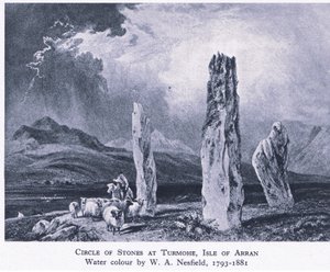 Cirkel af sten ved Turmore, Isle of Arran, 1945