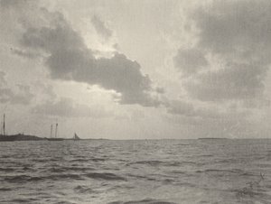 Solnedgang over vand, 1890