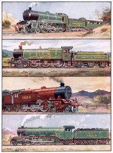 Monster greyhounds of the rails (farvelitografi)