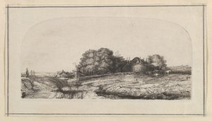 Landskab med en hølade og en fåreflok kopi, 1750-1810.