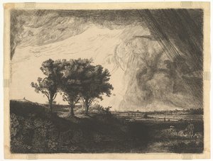 De tre træer, efter Rembrandt, 1758.