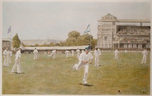Cricket hos Lords af William Barnes (after) Wollen