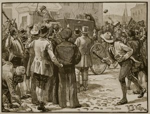 Angreb på Sir Charles Wetherell ved Bristol, illustration fra 