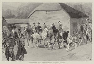 Hounds, Gentlemen, Please, unkennelling Hounds at Cloutsham Farm, near Porlock