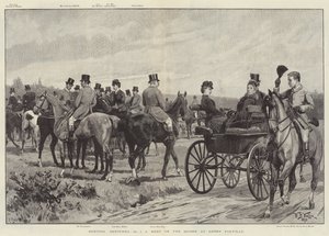 Hunting Sketches, a Meet of the Quorn i Ashby Folville af William Barnes Wollen