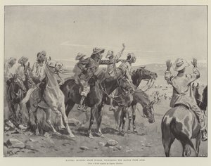 Kaffirs, der holder reserveheste, vidner til slaget på afstand af William Barnes Wollen