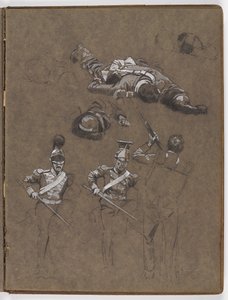 Studier til oliemaleriet, ?Flaget: Albuhera, 16. maj 1811? af William Barnes Wollen
