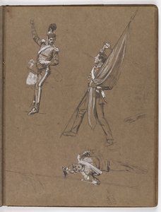 Studier til oliemaleriet, ?Flaget: Albuhera, 16. maj 1811? af William Barnes Wollen