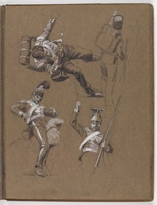 Studier til oliemaleriet, ?Flaget: Albuhera, 16. maj 1811? af William Barnes Wollen