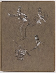 Studier til oliemaleriet, ?Flaget: Albuhera, 16. maj 1811? af William Barnes Wollen