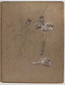 Studier til oliemaleriet, ?Flaget: Albuhera, 16. maj 1811? af William Barnes Wollen