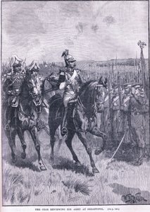 Zaren gennemgår sin hær ved Sebastopol 1856 AD af William Barnes Wollen