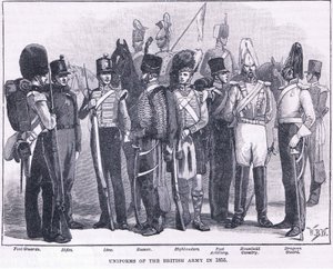 Uniformer fra den britiske hær i 1855 e.Kr af William Barnes Wollen
