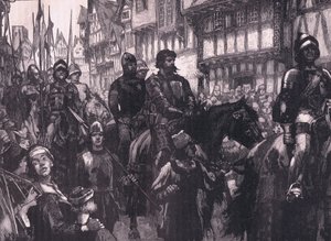Wallace på vej til Westminster Hall AD 1304 af William Barnes Wollen