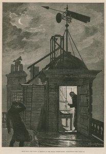 Måling af vinden; En skitse ved Royal Observatory, Greenwich (gravering) af William Bazett Murray