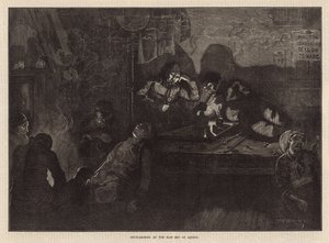 Opiumsrygning i East End of London (gravering) af William Bazett Murray