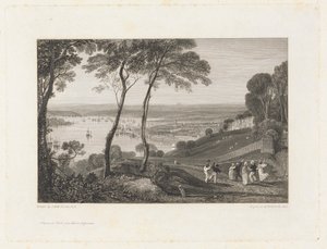 Plymouth Dock, fra Mount Edgecumbe af William Bernard Cooke