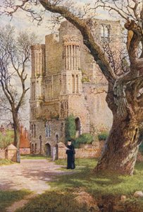 Malling Abbey (farvelitografi) af William Biscombe Gardner