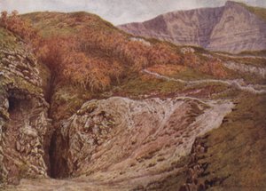 Odin Mine og Mam Tor, nær Castleton (farve litho)