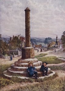 The Old Cross, Great Longstone (farve litho)