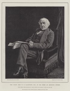 The Right Honourable W E Gladstone, MP, på sit værelse på Downing Street af William Biscombe Gardner