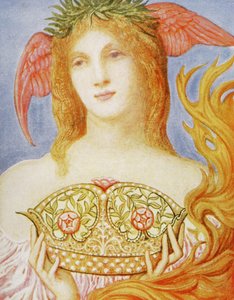 Fredens krone (farve litho) af William Blake (after) Richmond