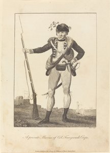 En privat marinesoldat fra oberst Fourgeouds korps, 1793. af William Blake