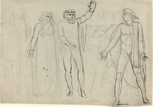 "Og Saul sagde til David: Gå, og Herren være med dig" [recto] af William Blake