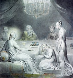 Kristus i Marta og Marias hus eller Den angrende Magdalene af William Blake