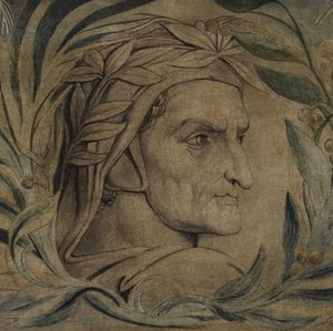 Dante Alighieri, ca. 1800-03 (pen & blæk med tempera på lærred) af William Blake