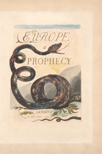 Europa. En profeti, plade 2, titelside af William Blake