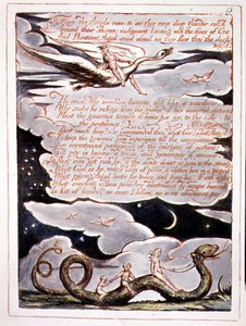 "Fiery the Angels Rose", plade 11 fra "America, a Prophecy af William Blake