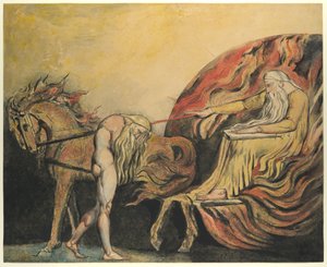 God Judging Adam, ca. 1795 (farvet radering med pen, blæk og akvarel) af William Blake