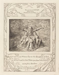 Job og hans døtre af William Blake