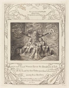 Job og hans døtre, 1825. af William Blake