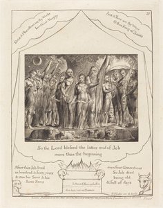Job og hans kone genoprettet til velstand af William Blake