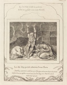 Jobs fortvivlelse, 1825. af William Blake