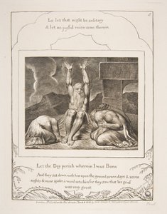 Jobs Despair, fra Illustrationer af Jobs Bog, 1825-26. af William Blake
