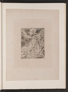 Jobs sønner og døtre overvældet af Satan af William Blake