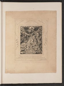 Jobs sønner og døtre overvældet af Satan, 1825. af William Blake