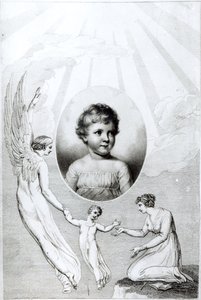 Mary Wollstonecraft Shelley (1797-1851) som barn, graveret af Robert Hartley Cromek (1770-1812) 1805 af William Blake