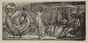 Menalcus Watching Women Dance, fra Thorntons Pastorals of Virgil, 1821. af William Blake