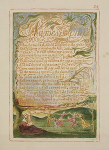 P.125-1950.pt24 Nurses Song: plade 24 fra Songs of Innocence and of Experience (kopi AA) c.1815-26 (ætsning, blæk og wc) af William Blake