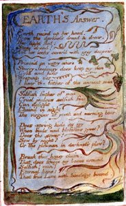 P.125-1950.pt31 Jordens svar: plade 31 fra Songs of Innocence and of Experience (kopi AA) c.1815-26 (radering, blæk og akvarel) af William Blake
