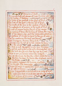 Helvedes ordsprog, tekst fra "The Marriage of Heaven and Hell", ca. 1790-3 (reliefætsning udført med pen og wc) af William Blake