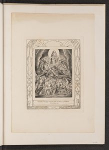 Satan foran Guds trone, 1825. af William Blake