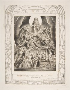 Satan foran Guds trone, fra Illustrationer af Jobs Bog, 1825-26. af William Blake