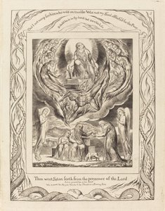 Satan går frem fra Herrens nærhed, 1825. af William Blake