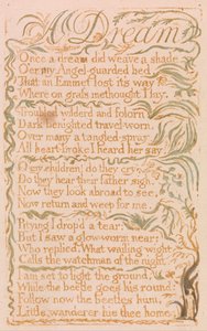 Songs of Innocence, Plate 4, A Dream (Bentley 26) af William Blake