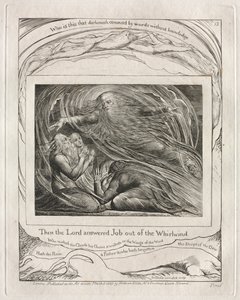 Jobs Bog: Pl. 13, Da svarede Herren Job ud af Hvirvelvinden af William Blake